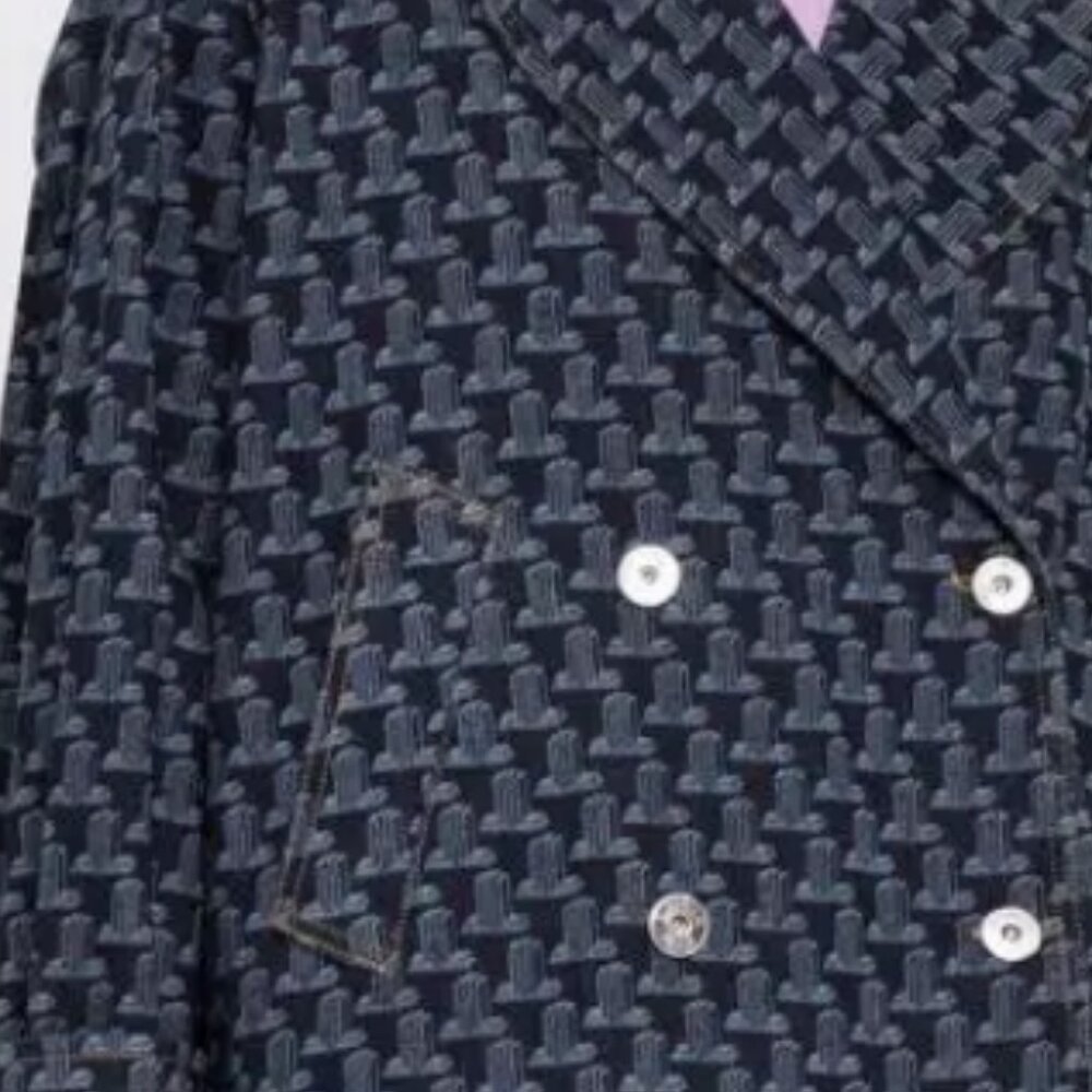 Lanvin Monogram-Pattern Swing Denim Jacket - image 4